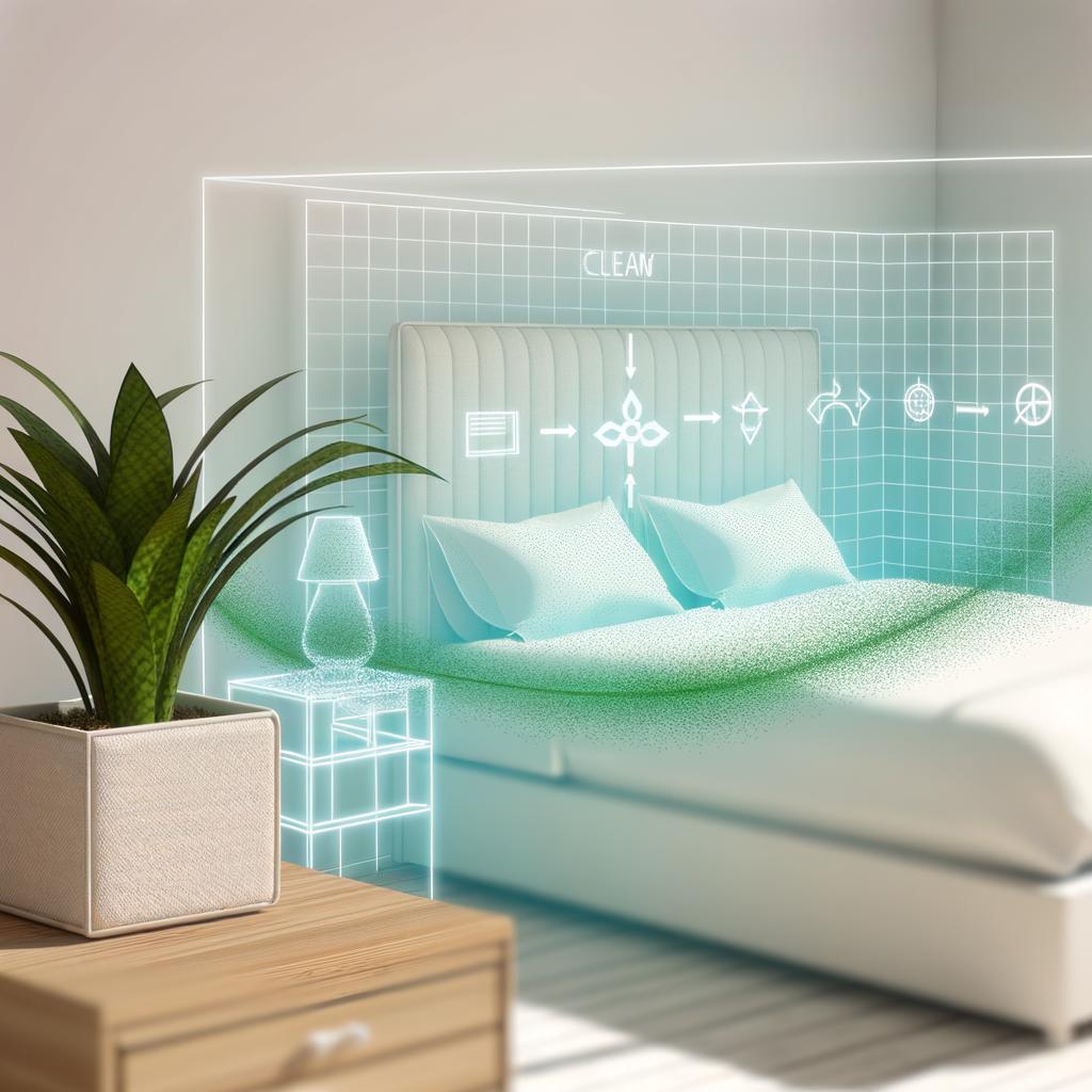 Spider plant in a bedroom showing air purification benefits.