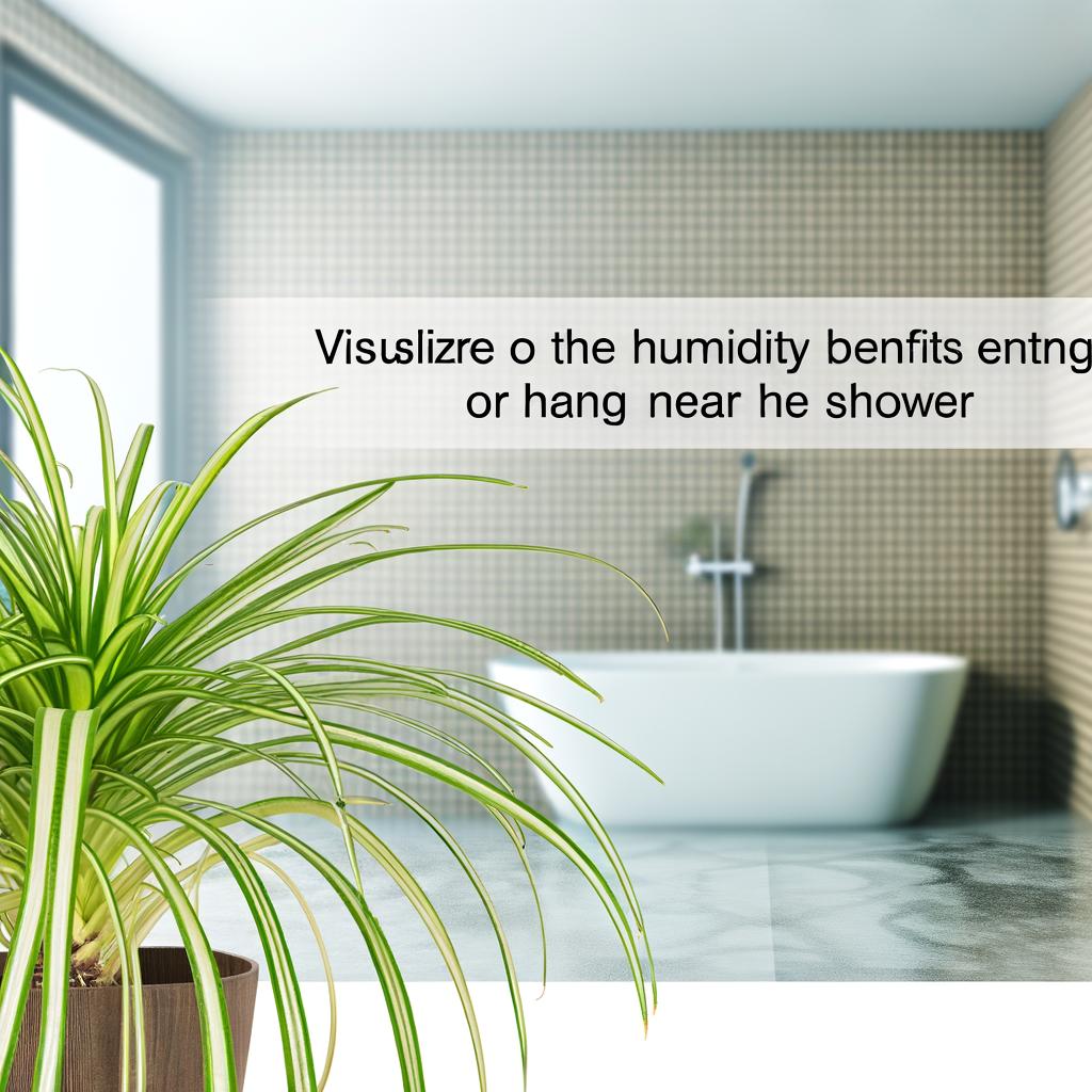 Spider plant thriving in a modern bathroom setting.