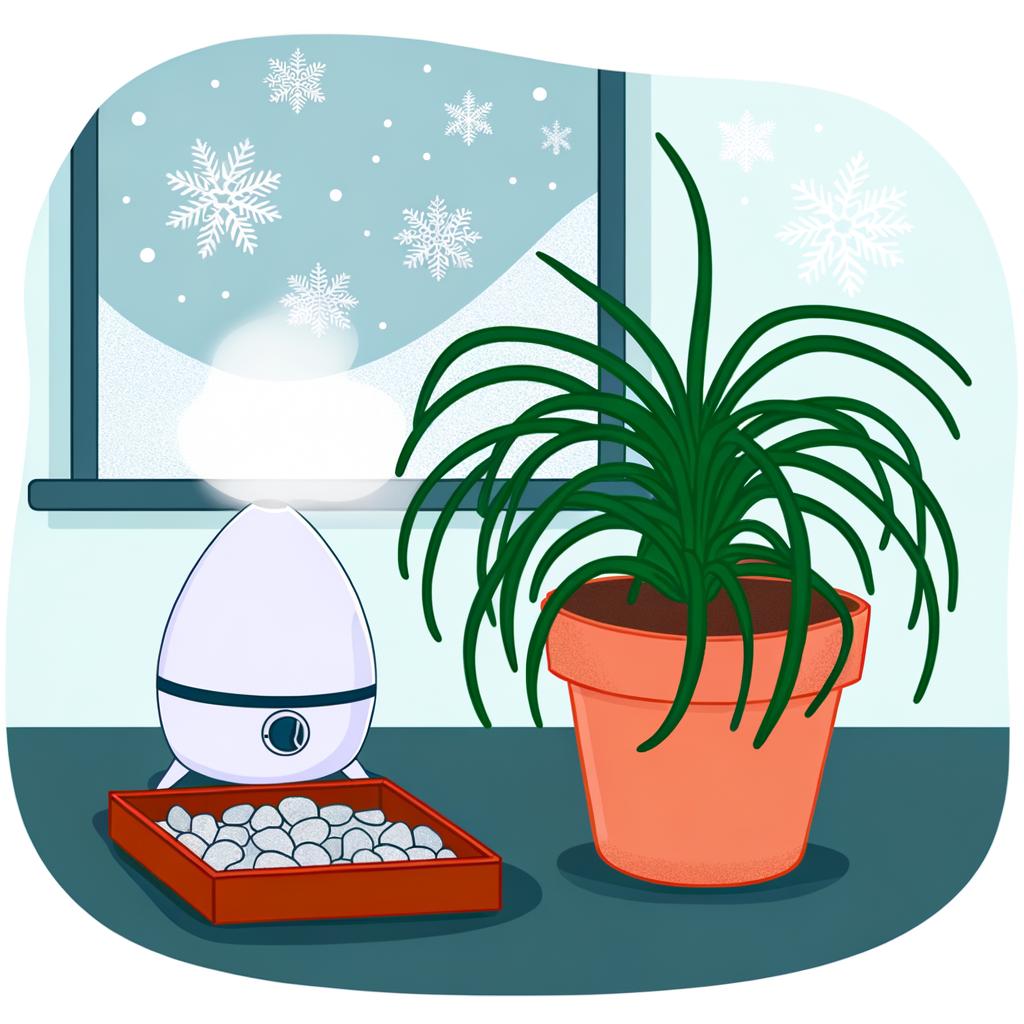 Spider plant in a warm, indoor setting during winter with proper care.